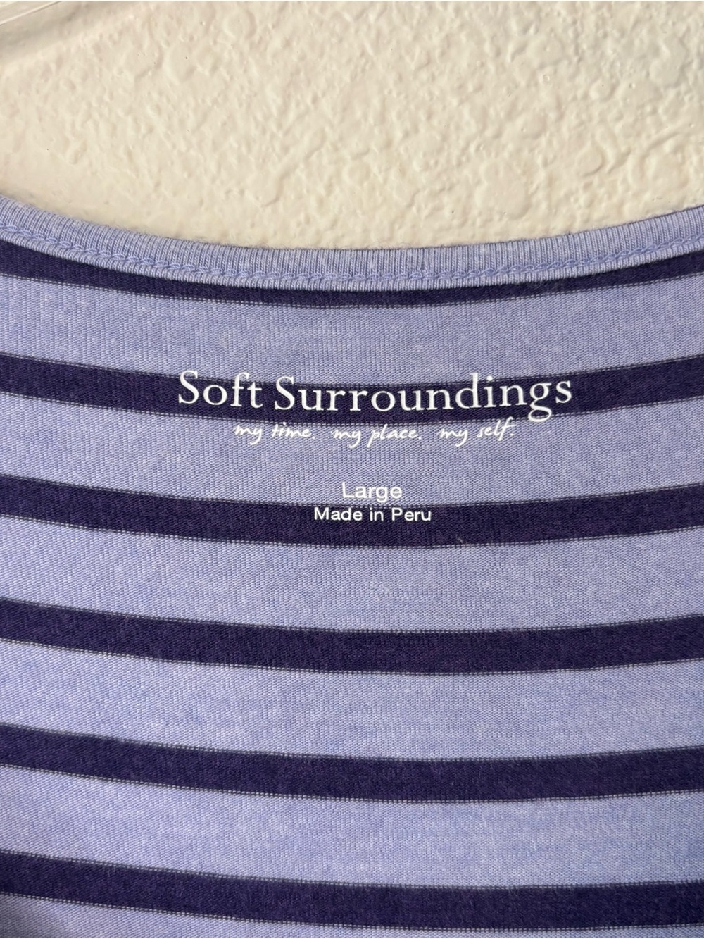 Soft Surroundings Sarina Striped Tank Dress Large Pima Cotton High Low Tulip Hem - Picture 4 of 10